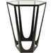 Katrine Side Table, Bronze Metal Frame, Hexagonal Glass Top