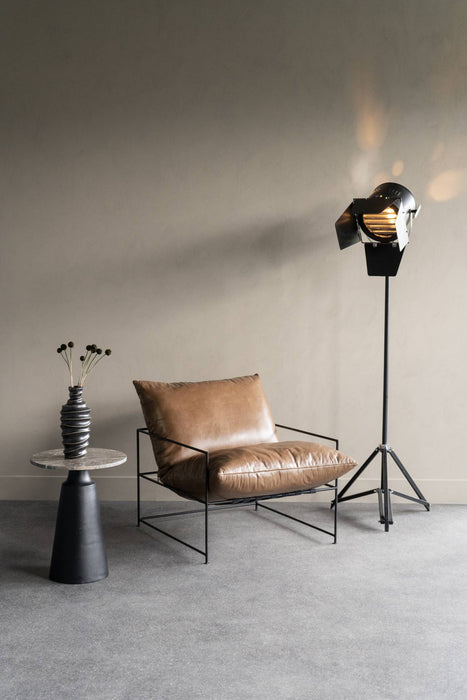 Céline Floor Lamp, Black Spotlight Tripod