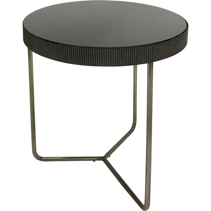 Vilja Side Tables, Black Metal Frame, Tinted Round Glass, Set of 2 ( Due Back In 15/11/24 )