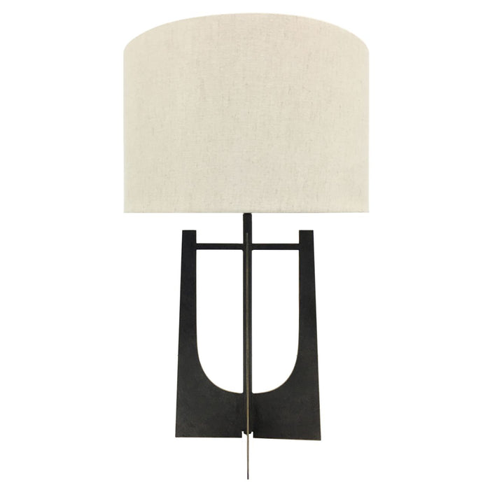 Elodie Hammered Iron Table Lamp Gilded Oak with Irish Linen Shade - Due Back In 19/12/24 )