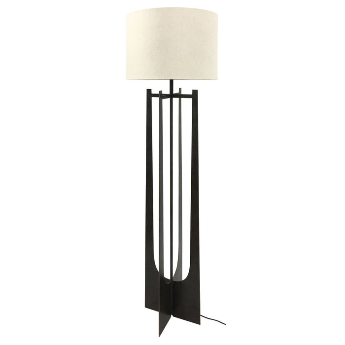 Zoé Iron Floor Lamp Gilded Oak Finish with Irish Linen Shade