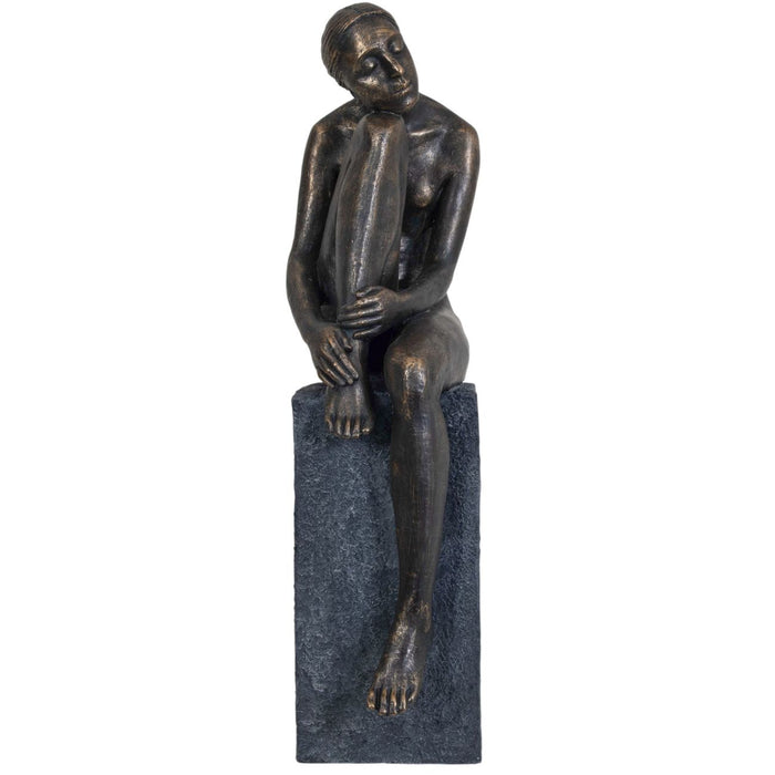 Milton Bronze Thinking Lady Sculpture ( Due Back In 09/09/24 )