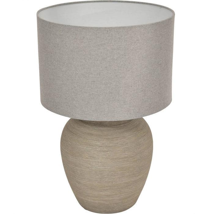 Isaline Etched Grey Small Ceramic Lamp with Shade