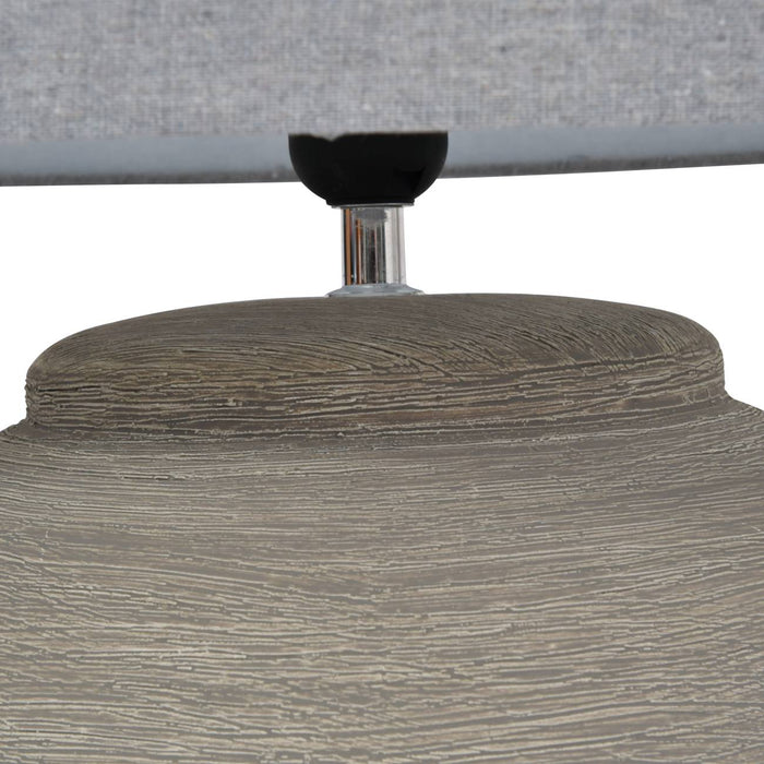 Isaline Etched Grey Small Ceramic Lamp with Shade