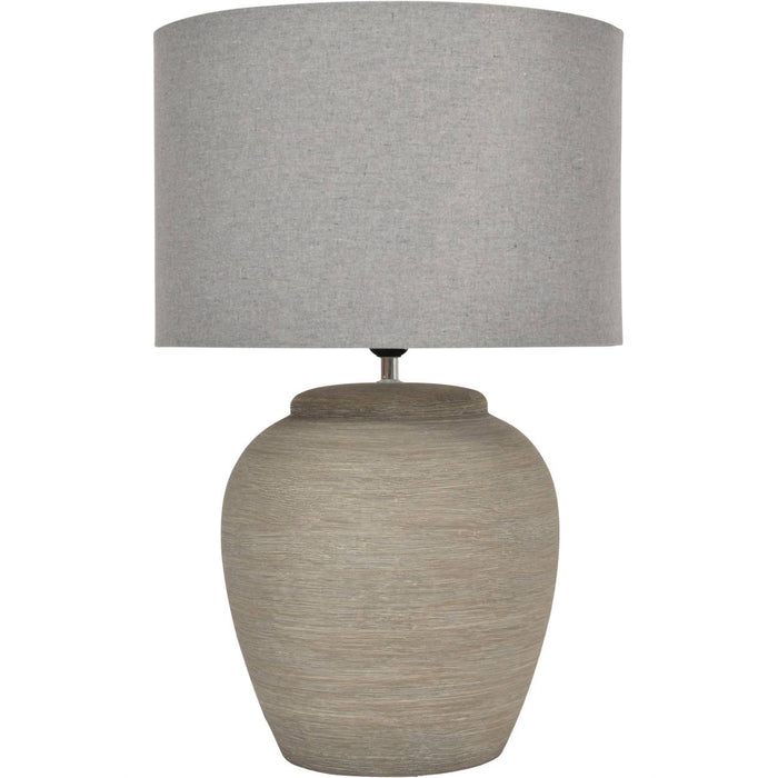 Isaline Etched Grey Small Ceramic Lamp with Shade