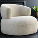 Luna Accent Floor Chair, Soft Cream Boucle Fabric, Black Wood Feet