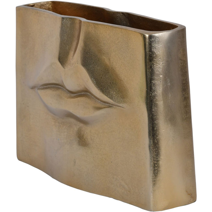 Maximalist Lip Vase, Aluminium, Gold