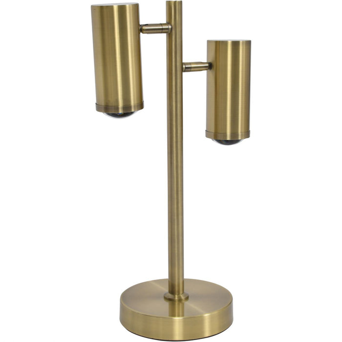 Brushed Gold Double Light Desk Lamp