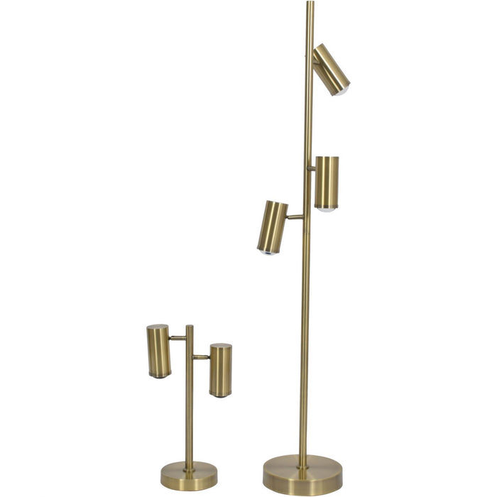 Brushed Gold Double Light Desk Lamp