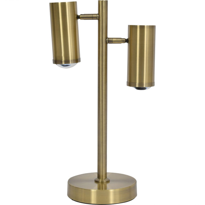 Brushed Gold Double Light Desk Lamp