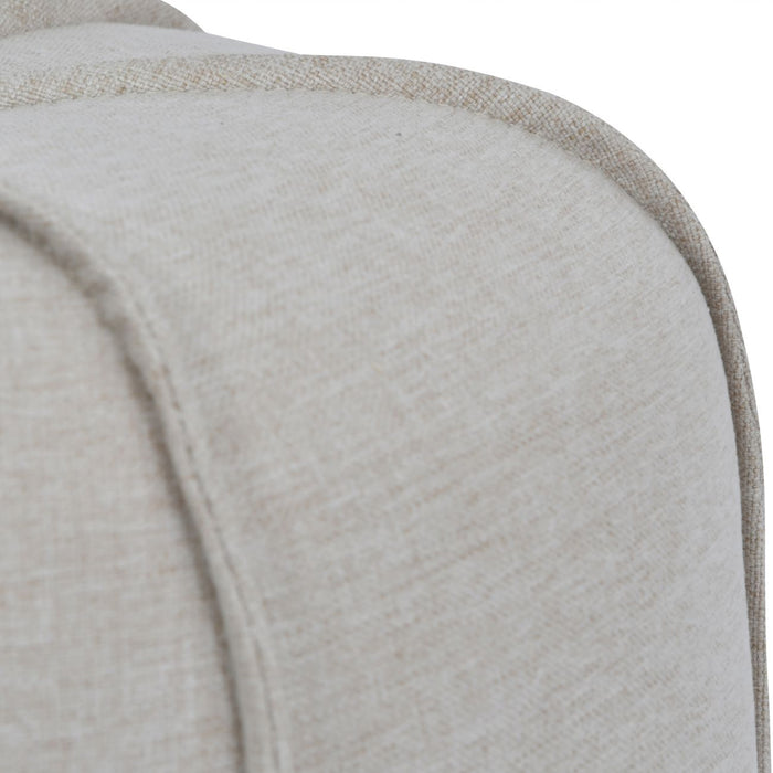 Marion Button Footstool in Oatmeal Fabric ( 23/12/24 )