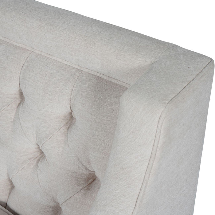 Juliette Armchair. Ivory Button Fabric (Due Back In 30/07/24)
