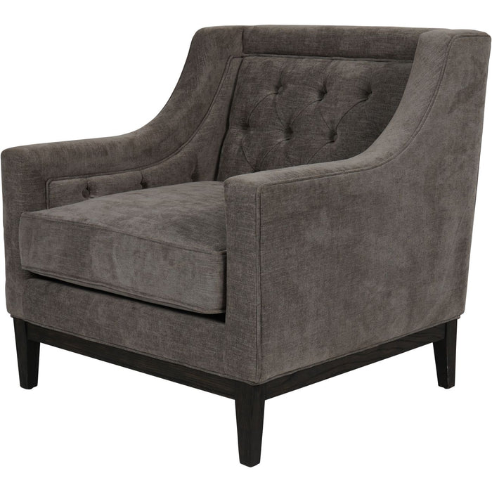 Burlington Contemporary Button Accent Armchair, Warm Grey Fabric