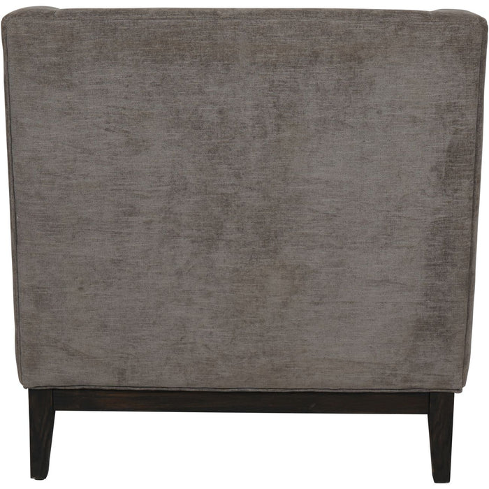 Burlington Contemporary Button Accent Armchair, Warm Grey Fabric