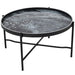 Marguerite Monochrome Coffee Table, Black Metal, Round Tabletop