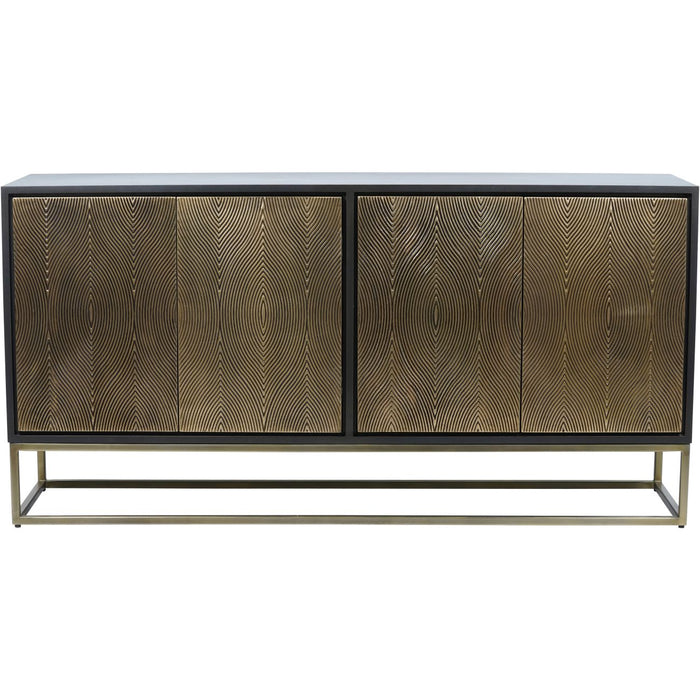 Marriot Contemporary Black & Embossed Brass 4 Door Sideboard ( Due Back In 04/11/24 )