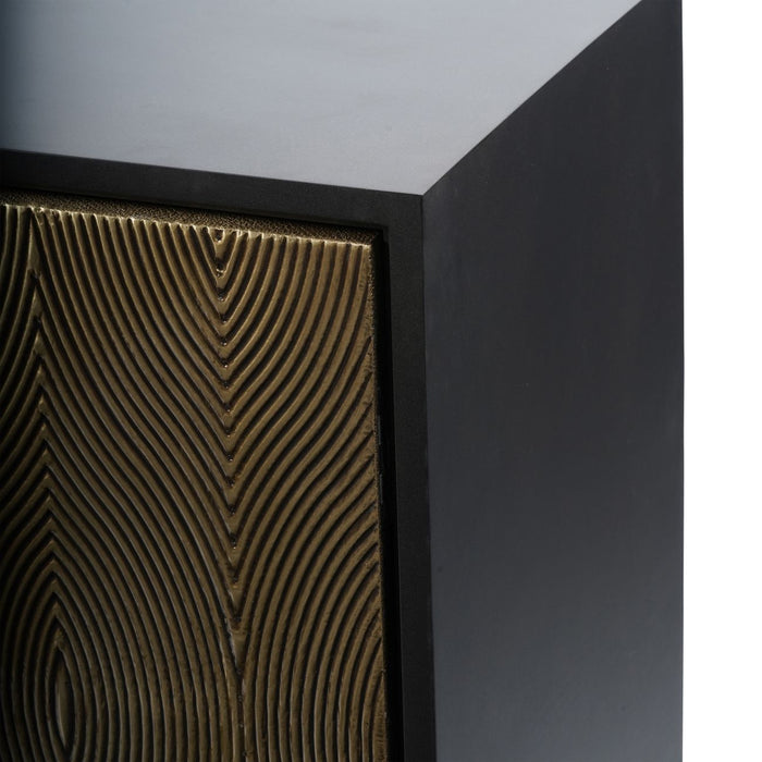 Marriot Contemporary Black & Embossed Brass 4 Door Sideboard ( Due Back In 04/11/24 )