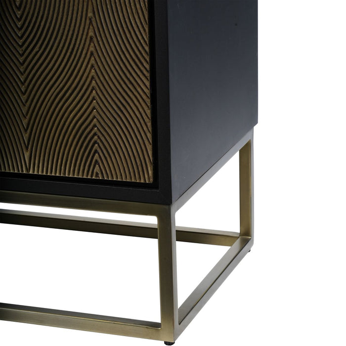 Marriot Contemporary Black & Embossed Brass 4 Door Sideboard ( Due Back In 04/11/24 )