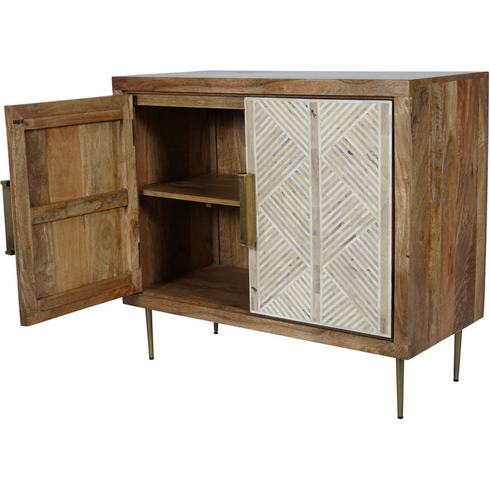 Isabella Mango Wood & Bone 2 Door Sideboard Cabinet