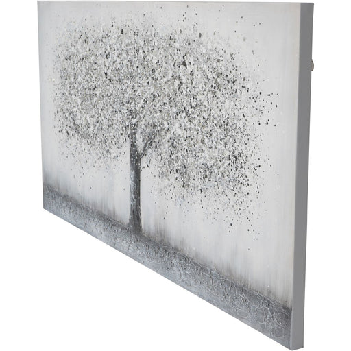 Elegant Grey & White Tree Wall Art – Canvas & Textured Design  