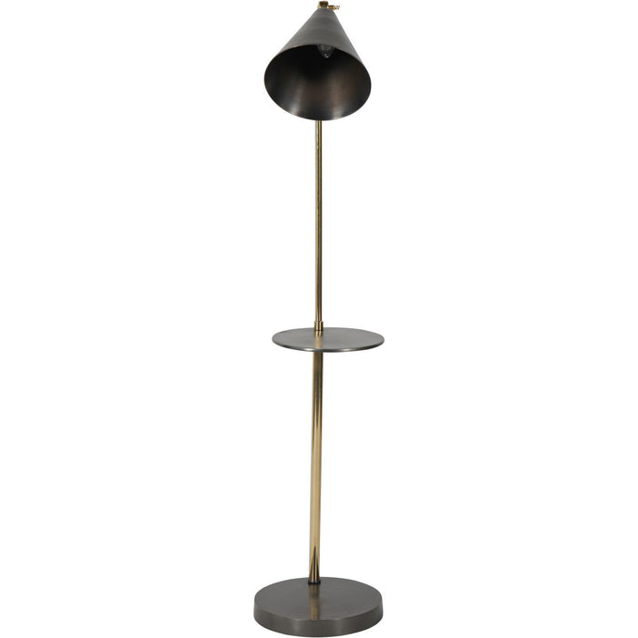 Lucie Brushed Brass Floor Lamp With Table