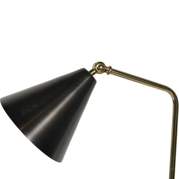 Lucie Brushed Brass Floor Lamp With Table