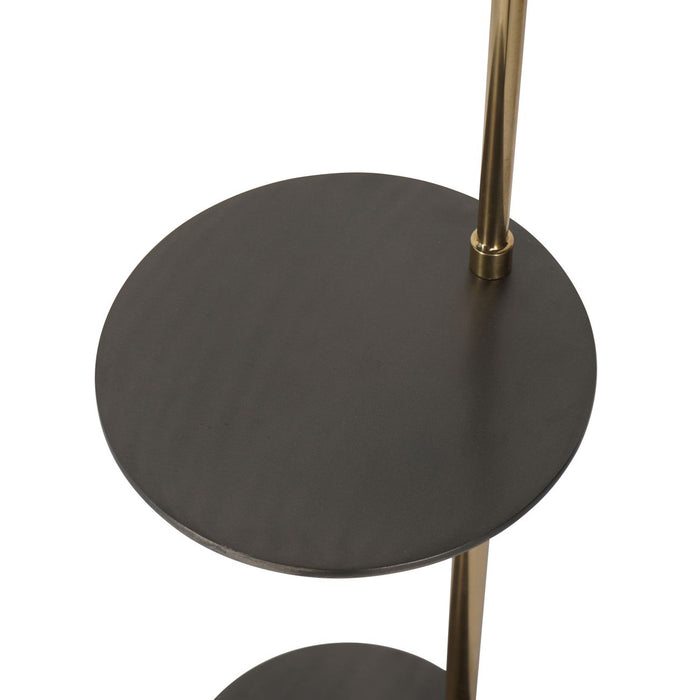 Lucie Brushed Brass Floor Lamp With Table