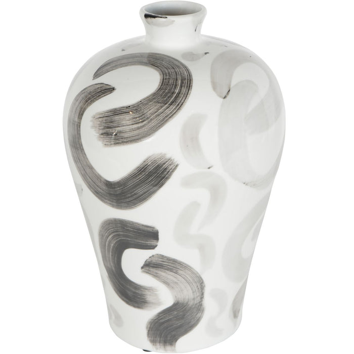 Svea Monochrome Brush Vase, White, Ceramic