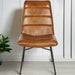 Barton Dining / Occasional Chair, Tan Leather, Black Metal Legs