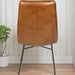 Barton Dining / Occasional Chair, Tan Leather, Black Metal Legs