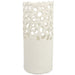 Decorative Ecomix Vase, Ceramic, Cream Cutwork