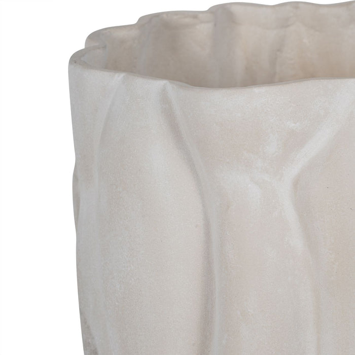 Decorative Ecomix Small Vase, Cream, Metal