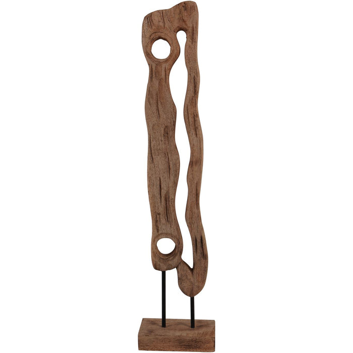 Small Carved Wood Textured Sculpture - Small