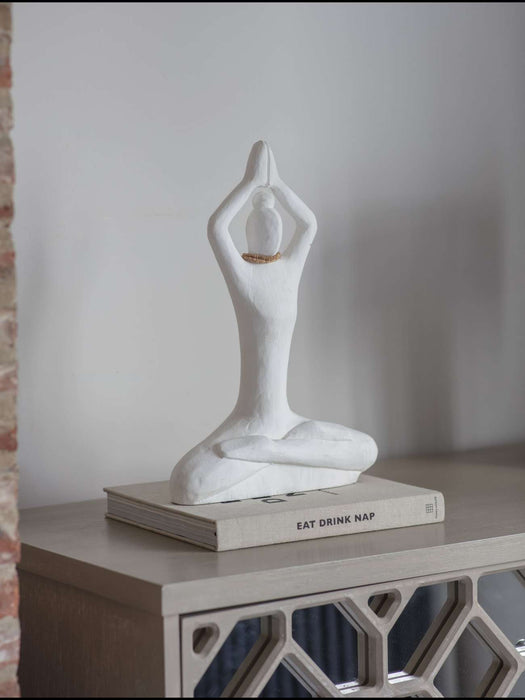 Yoga Lady Sculpture, White - Large