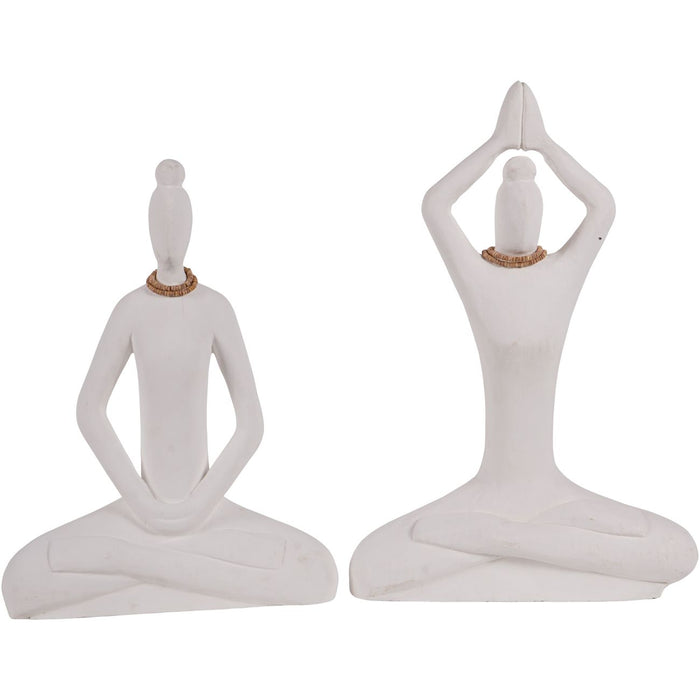 Yoga Lady Sculpture, White - Large