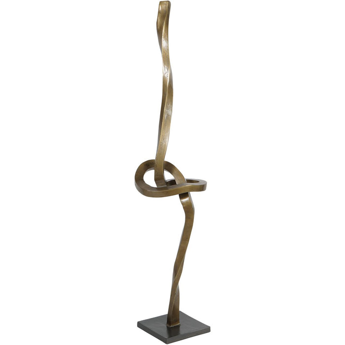 Textured Abstract Floor Sculpture, Aged Bronze