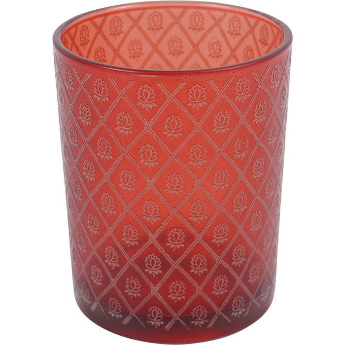 Laura Ashley Porchester Red Glass Hurricane