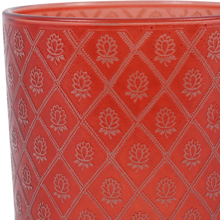 Laura Ashley Porchester Red Glass Hurricane