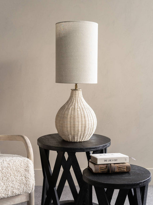 Kenton Natural Rattan Lamp, Drum Shade