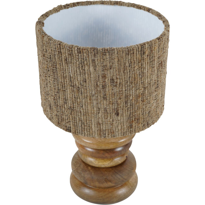 Solène Solid Wood Table Lamp - Handfinished Wood Base, Silk Jute Shade ( Due Back In 02/01/25 )