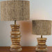 Solène Solid Wood Table Lamp - Handfinished Wood Base, Silk Jute Shade