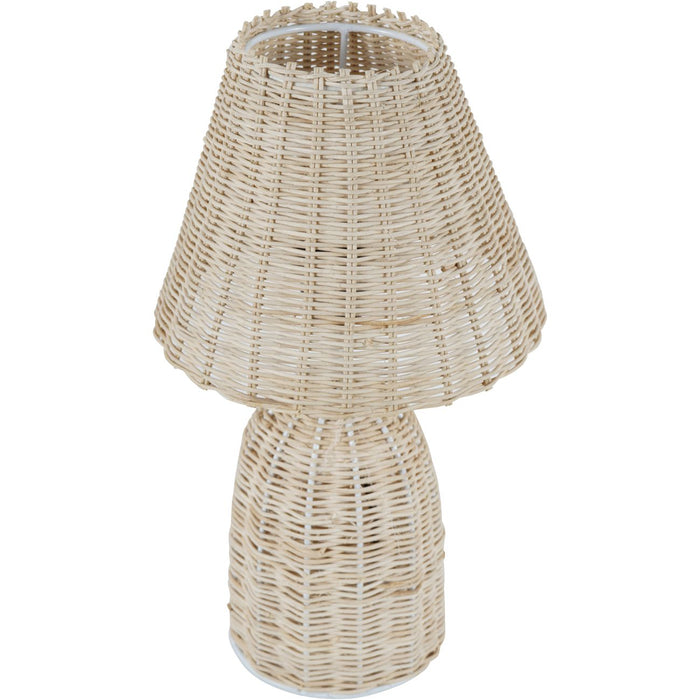 Small Rattan Lamp Base and Shade - Natural Iron & Rattan