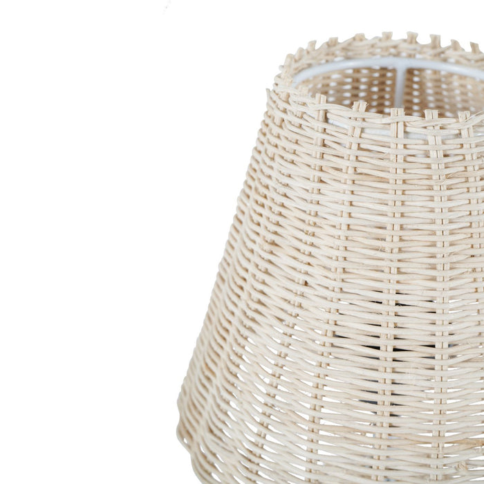 Small Rattan Lamp Base and Shade - Natural Iron & Rattan