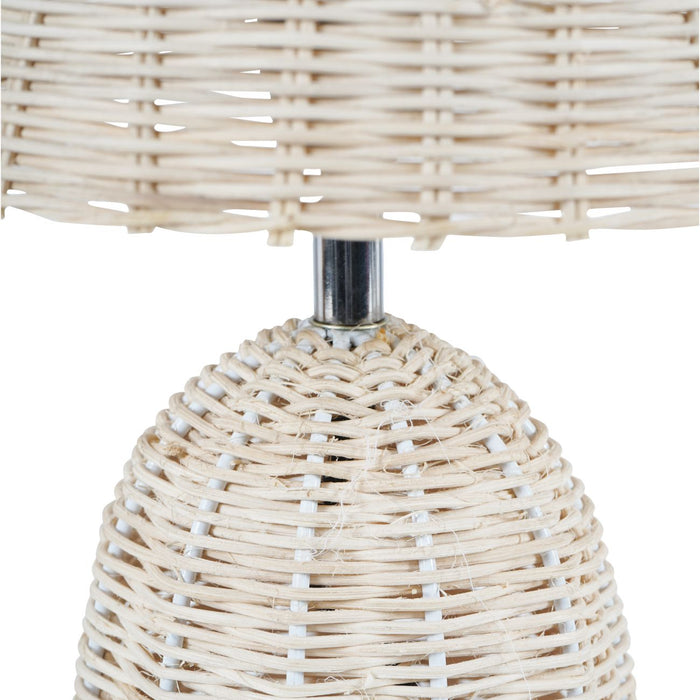 Small Rattan Lamp Base and Shade - Natural Iron & Rattan