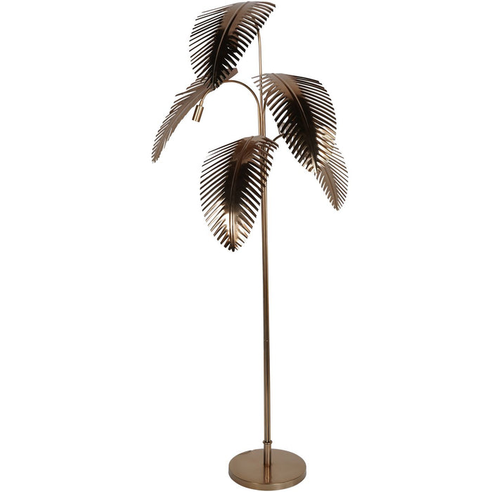 Luxury Dusky Gold Metal Palm Tree Floor Lamp