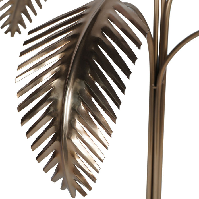 Luxury Dusky Gold Metal Palm Tree Table Lamp