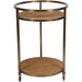 Tove Bar Trolley, Dusky Gold Metal Frame, Rattan Shelves, Lockable Wheels