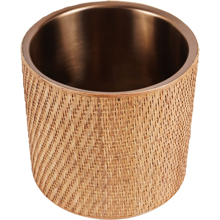 Champagne Cooler, Natural Rattan, Dusky Gold