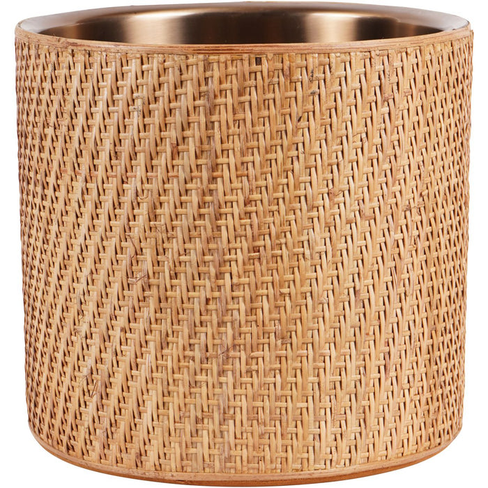 Champagne Cooler, Natural Rattan, Dusky Gold