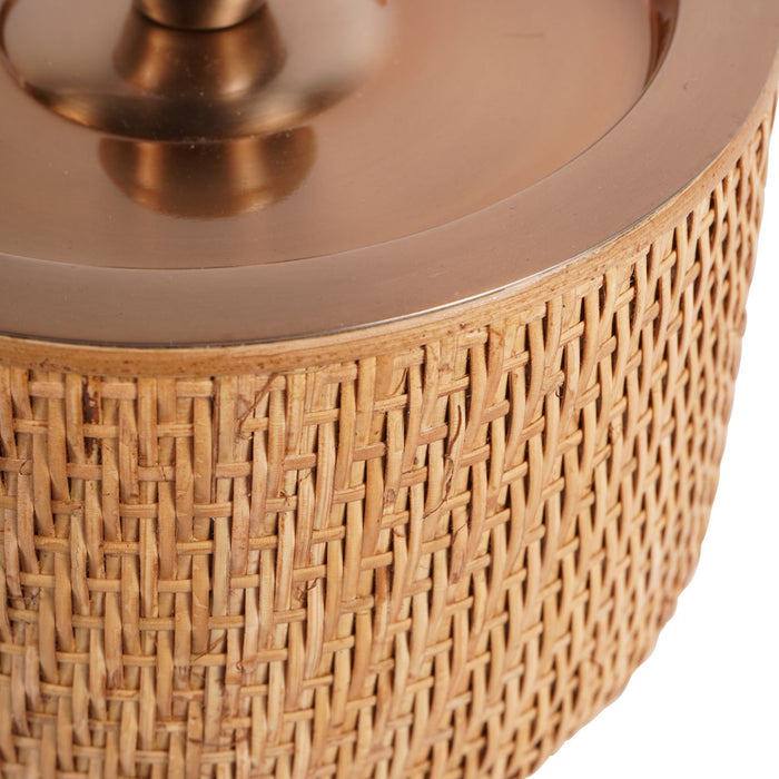 Ice Bucket, Natural Rattan, Dusky Gold, Lid